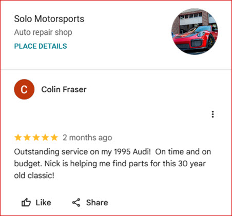 Solo Motorsports Audi Review