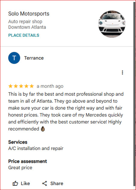 Solo Motorsports Mercedes Review