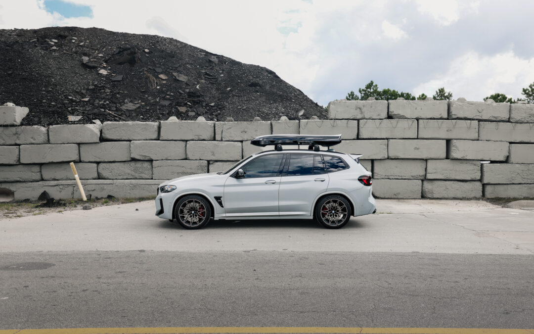 BMW X3M with SyncroDesignWorks front thrust arms installed at Solo Motorsports