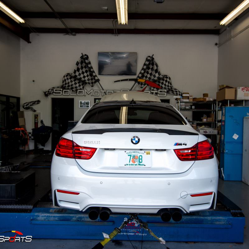 F82 BMW M4 in for Custom Solo Motorsport Tune. We removed previous Dinan Tune and tuned it by Solo Motorsports Master Technician