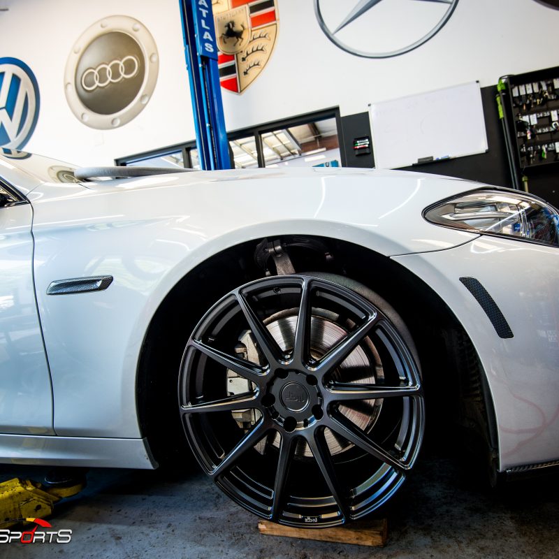 bmw 550i in for new wheels and tires balance road force quality work rims tires v8 twinturbo atlanta solo motorsports