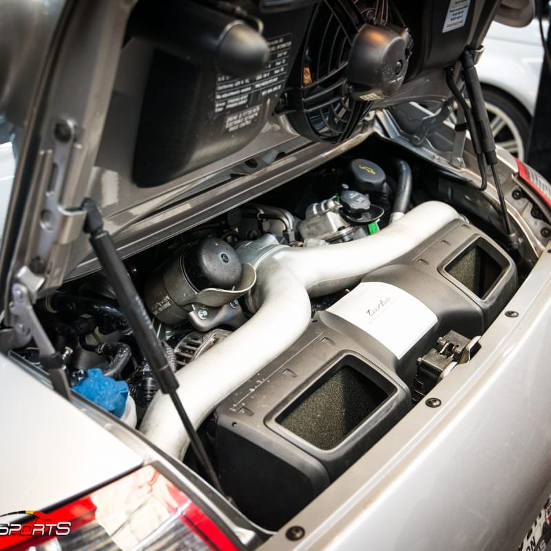 porsche 997 911 turbo in for maintenance and service gaskets seals waterpump service atlantaporsche technicians turbo