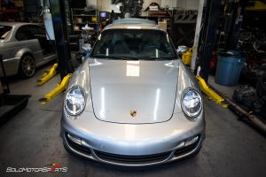 porsche 997 911 turbo in for maintenance and service gaskets seals waterpump service atlantaporsche technicians turbo