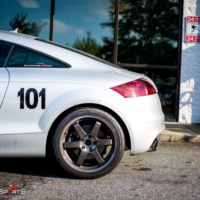 racecar audii tt quattro v6 vr6 wheels and tires suspension custom tune solo motorsports dyno 4point 6point race roll bar harness race harness rollcage sparco ttrs hotchkins raceready ttspec race spec