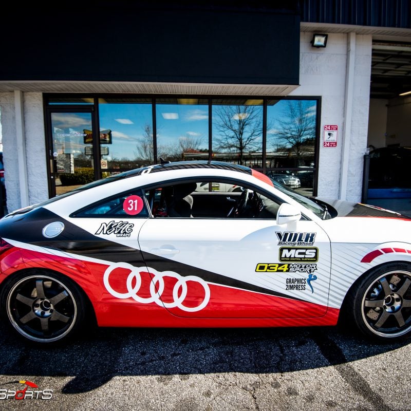 racecar audii tt quattro v6 vr6 wheels and tires suspension custom tune solo motorsports dyno 4point 6point race roll bar harness race harness rollcage sparco ttrs hotchkins raceready ttspec race spec mcs coilovers ground control camber plates track ready suspension race alignment race colors audi race wrap custom wrap
