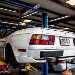 porsche atlanta 944 s2 cabrio cabriolet revilal barnfind barn find classic porsche maintenance service repair filters suspension tires alignment wake up 944s2 oil change brakes windows clean one stop shop solo motorsports georgia dyno tuning customtune