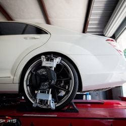 Mercedes Benz S550 in for alignment! Mercedes S550 was pulling to the side and accurately alligned by solo motorsports.