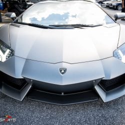 Lamborghini Aventador in for ECU Tune, carbon fiber wing install and exhaust install.