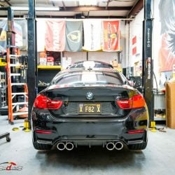 bmw f82 m4 downpipe install maintenance powergains bbs lm black m perfomance solo motorsports shop