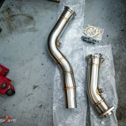 bmw f82 m4 downpipe install maintenance powergains bbs lm black m perfomance solo motorsports shop