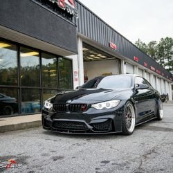 bmw f82 m4 downpipe install maintenance powergains bbs lm black m perfomance solo motorsports shop