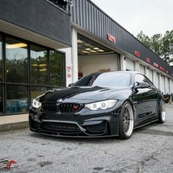 bmw f82 m4 downpipe install maintenance powergains bbs lm black m perfomance solo motorsports shop