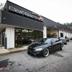 bmw f82 m4 downpipe install maintenance powergains bbs lm black m perfomance solo motorsports shop