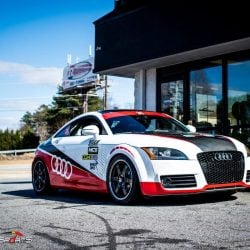 racecar audii tt quattro v6 vr6 wheels and tires suspension custom tune solo motorsports dyno 4point 6point race roll bar harness race harness rollcage sparco ttrs hotchkins raceready ttspec race spec mcs coilovers ground control camber plates track ready suspension race alignment race colors audi race wrap custom wrap