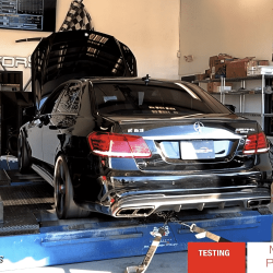 mercedesbenz mercedes benz amg e63 v8 twinturbo turbo weistec powerloss boost leaks boost leak vacuum leak turbocharged amgs repair service atlanta georgia solo motorsports powergaines regained power dynometer dyno pulls loss of power